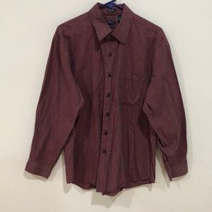 Van Heusen- Black, white, burgundy striped